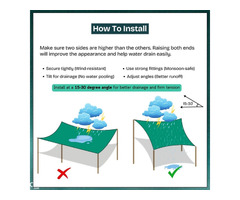 TRINQET 3x3mt Sails Sun Shade Green Net for Balcony & Resorts - Image 6