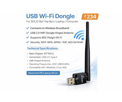 ???? USB Wi-Fi Dongle for SOLID Set-Top Box / Laptop / Computer