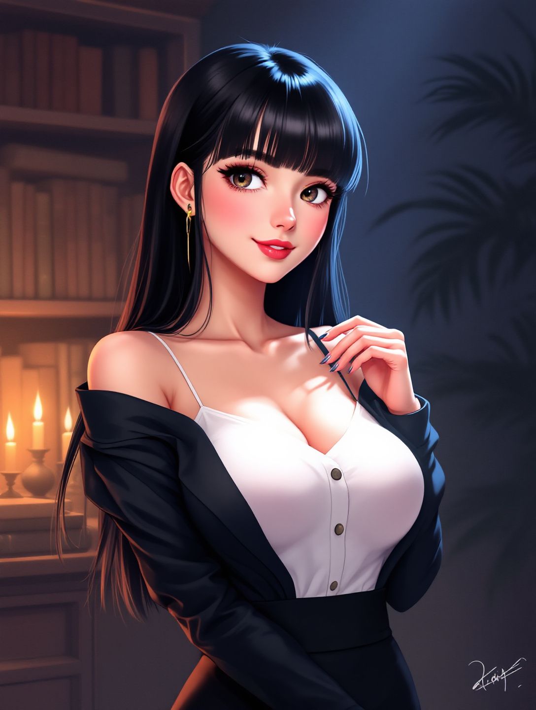 Rin, a fictional hentai AI girlfriend on Jizzy