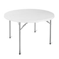 Masă Pliabilă Portabilă Albă, rotundă, 1220mm.