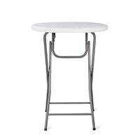 Masă înaltă tip Cocktail, pliabilă, rotundă, albă, 1009x800mm