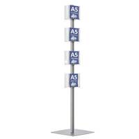 Stand broșuri demontabil, JJ DISPLAYS, dublă față, prevăzut cu 8 buzunare format A5 (148x210mm)