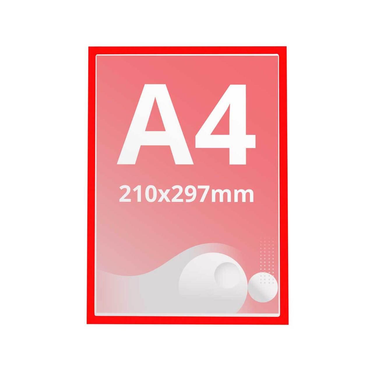  ​ Insert/ Suport magnetic pentru afișe, format A4( 210x297mm), roșu, 5buc/set.