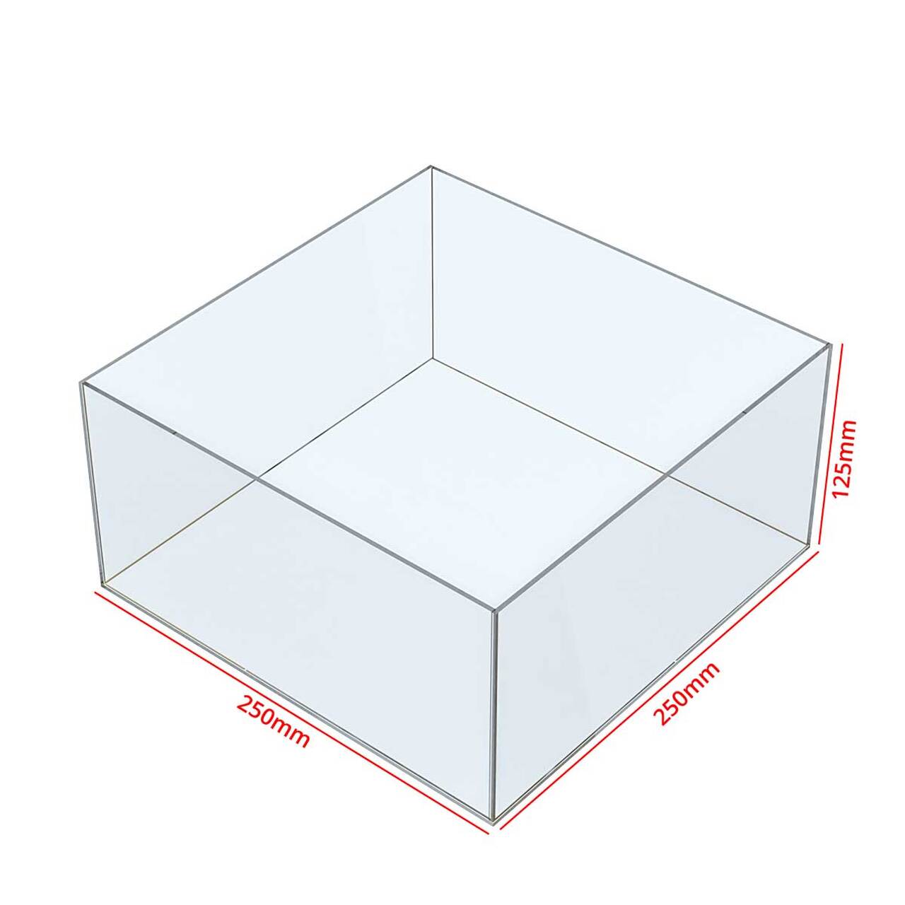 Cutie organizatoare simplă, din plexiglas, format 250 x 250 x 125(h)mm