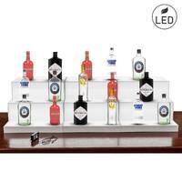 Stand Luminos expunere Sticle pentru bar, format 500(a)x1335(L)x350(h)mm cu 3 trepte iluminate LED, JJ DISPLAYS