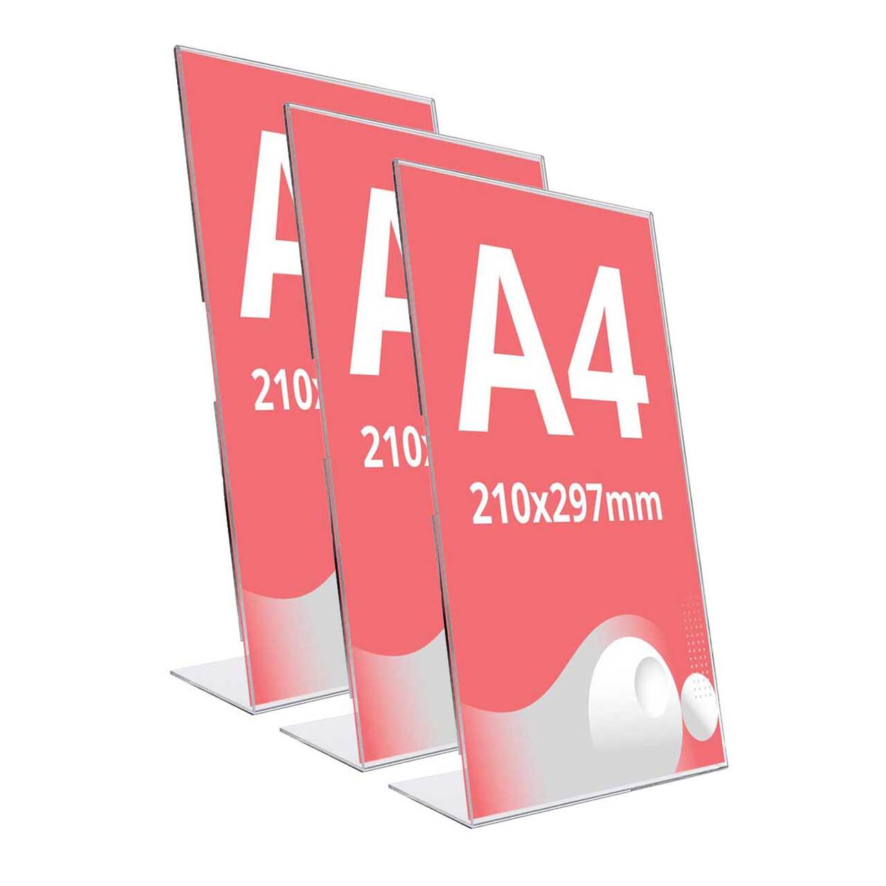 Suport din plexiglas pentru print-uri sau fotografii, tip L, format A5 (148x210mm), portrait și landscape, 3buc/set