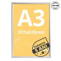 Ramă click 25, Poster Frame din aluminiu, cu colțuri drepte A3, JJ DISPLAYS, 297 x 420 mm