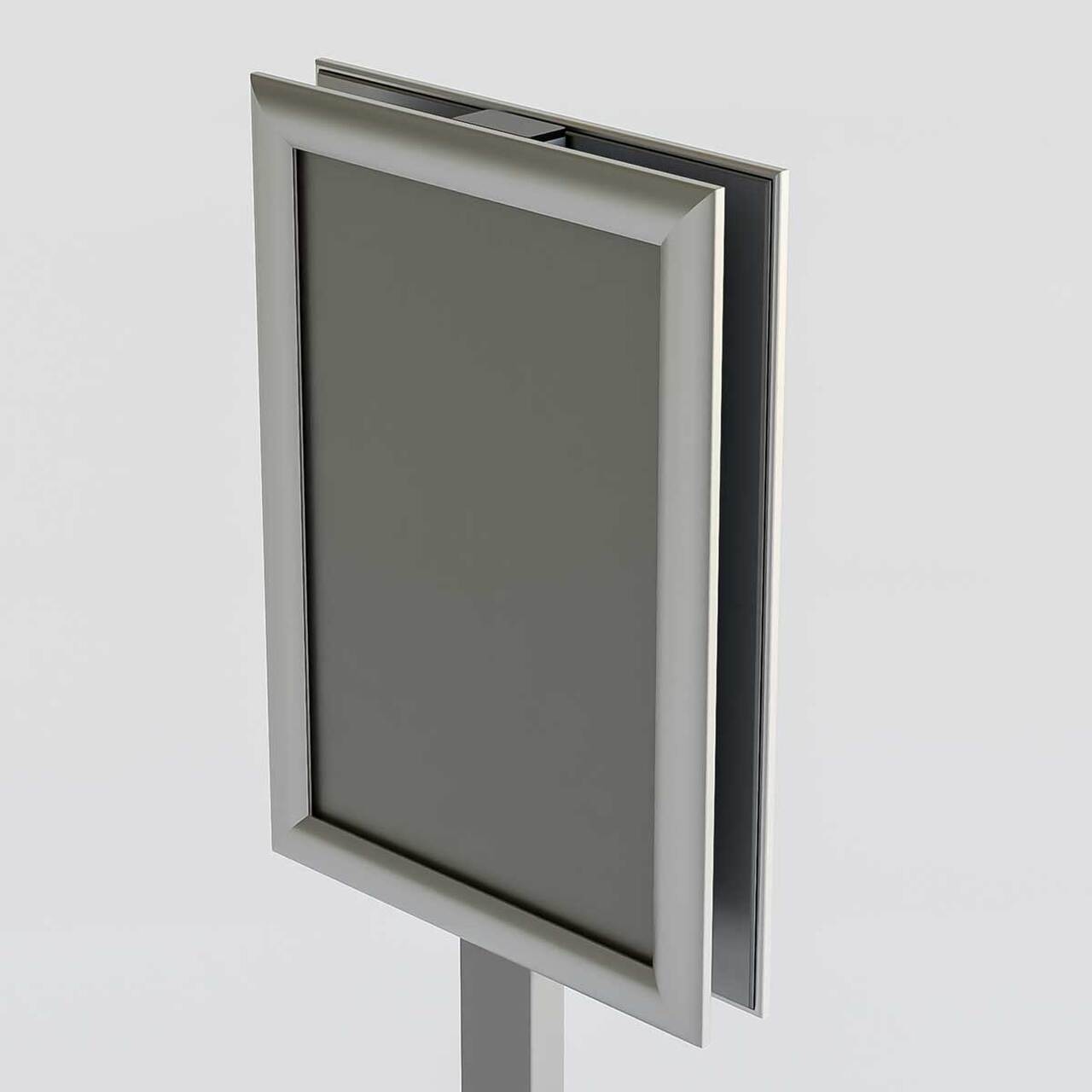 Panou Informativ Clasic cu profil rectangular, JJ DISPLAYS, format A4 (210x297mm) Dublă Față, expunere portret.