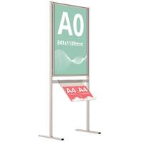 Info Board A0, JJ DISPLAYS, 841 x 1189 mm, simplă față, cu un raft