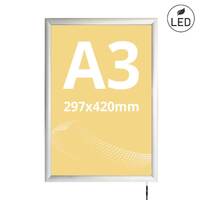 Casetă luminoasă pentru interior ultra slim cu leduri simplă față A3, JJ DISPLAYS, 297 x 420 mm