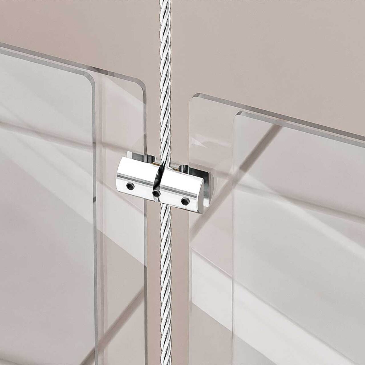 Sistem afișaj pe Cablu cu display-uri din plexiglas pentru postere A3 (297X420mm), LANDSCAPE