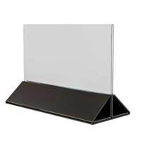 Insert Menu Card Holder cu bază din plexiglas negru 100x210 mm, Landscape, 2 buc/set