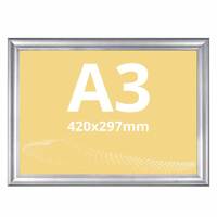 Ramă click ART, cu profile din aluminiu eloxat A3, JJ DISPLAYS, 297 x 420 mm