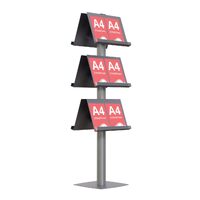 Brochure Stand SL, JJ DISPLAYS, dublă față, cu 6 rafturi