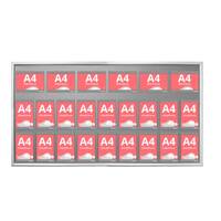 Avizier NANO Display cu ramă click, format 1030x2030mm, cu 18 Nano Display-uri A4(210 x 297 mm) portrait și 6 Nano Display-uri A4(210 x 297 mm) landscape.