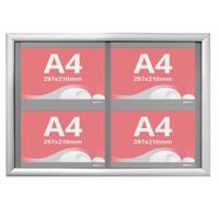 Avizier NANO Display cu ramă click, format 560x730mm, landscape cu 4 Nano Display-uri format A4(210 x 297 mm), expunere landscape