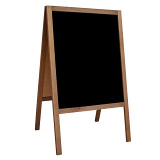 People Stopper WOOD, capră din lemn cu tablă de scris cu creta sau marker, culoare maro-deschis, JJ DISPLAYS