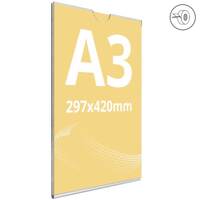 Insert tip U, din plexiglas transparent A3, JJ DISPLAYS, 297 x 420 mm, Portrait
