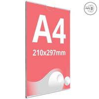 Insert tip U, din plexiglas transparent A4, JJ DISPLAYS, 210 x 297 mm, Portrait