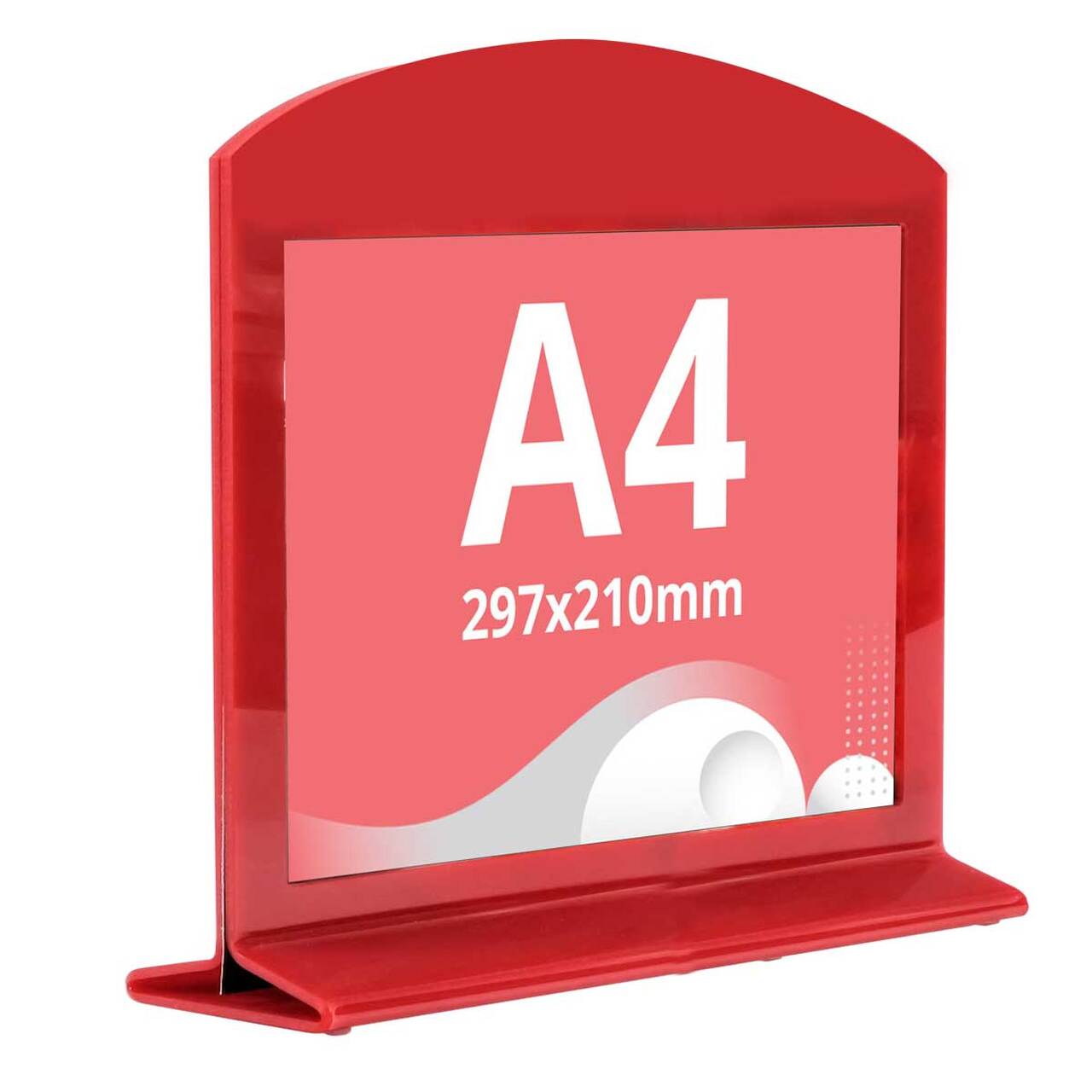 Display Menu Holder din plexiglas roșu A4, JJ DISPLAYS, 210 x 297 mm, Landscape