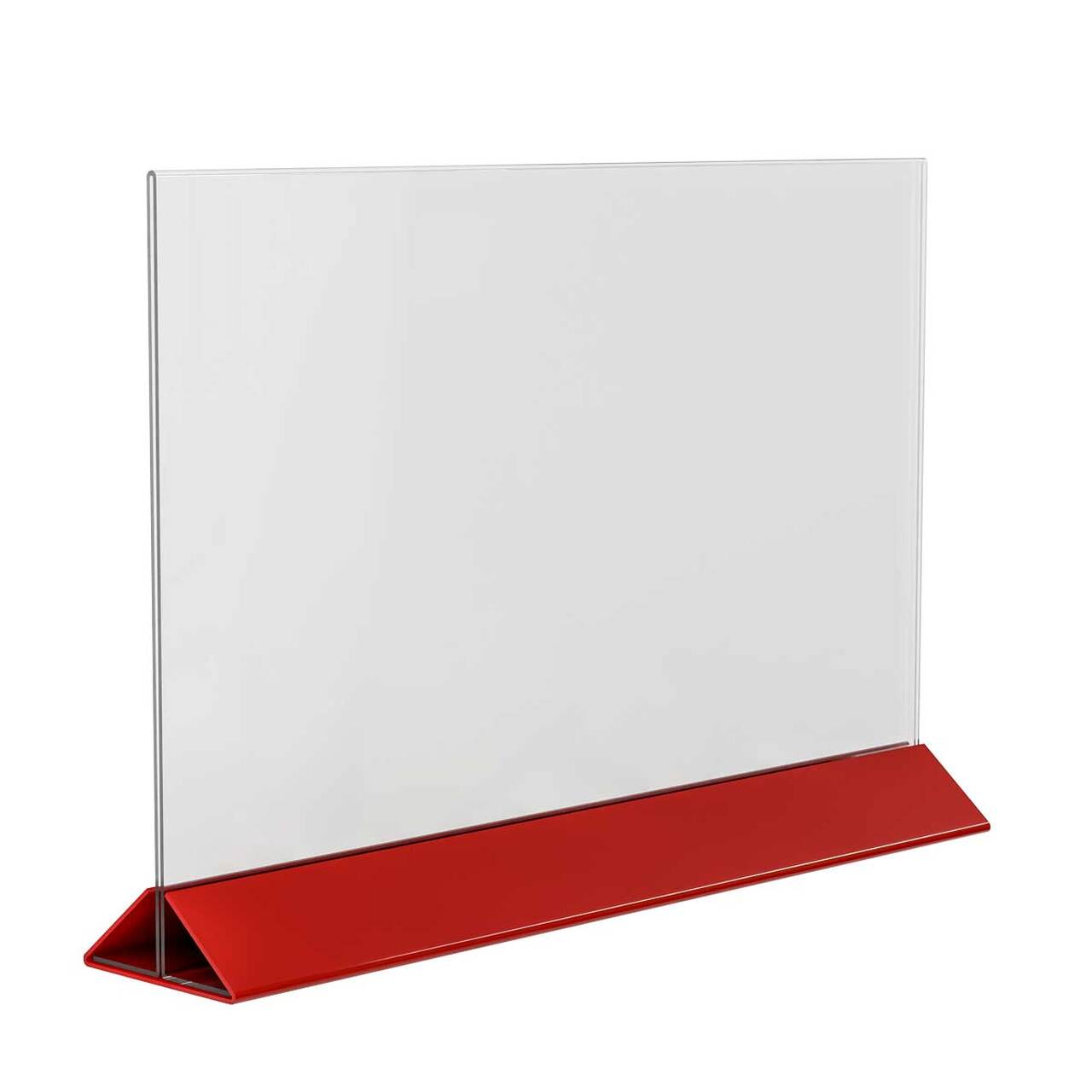Menu Holder - Suport meniu din plexiglas cu bază roșie A3, JJ DISPLAYS, 297 x 420 mm, Landscape