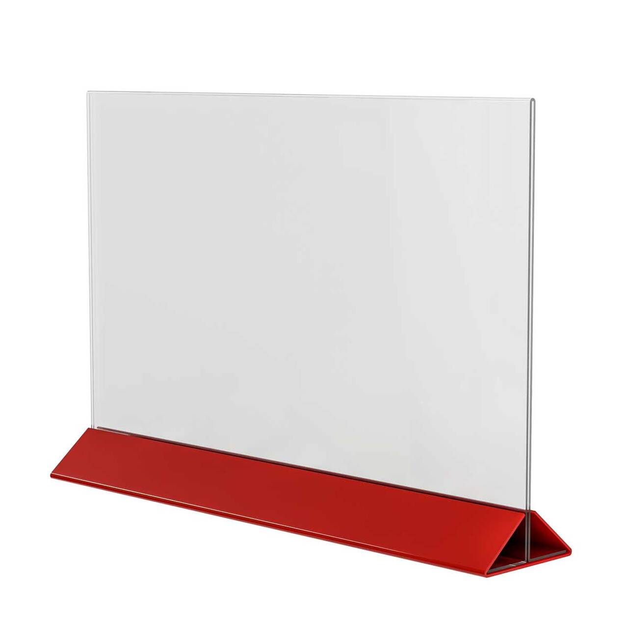 Menu Holder - Suport meniu din plexiglas cu bază roșie A3, JJ DISPLAYS, 297 x 420 mm, Landscape