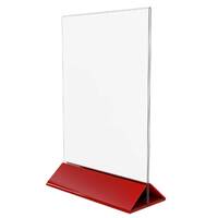 Menu Holder - Suport meniu din plexiglas cu bază roșie A4, JJ DISPLAYS, 210 x 297 mm, Portrait