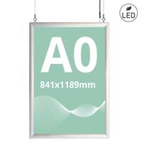 Casetă luminoasă pentru interior ultra slim cu leduri, dublă față expunere, iluminare pe o singură față A0, JJ DISPLAYS, 841 x 1189 mm