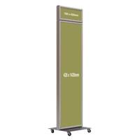 Stand tip totem, JJ DISPLAYS, cu 2 rame click format 420x1420mm și 2 rame click format 160x420mm, expunere dublă față.