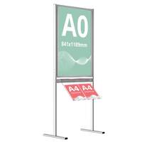 Info Board - Classic A0 - 841x1189mm, dublă față, cu un raft, JJ DISPLAYS,