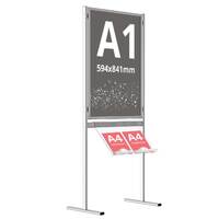 Info Board - Classic A1 (594x841mm), simplă față, cu un raft
