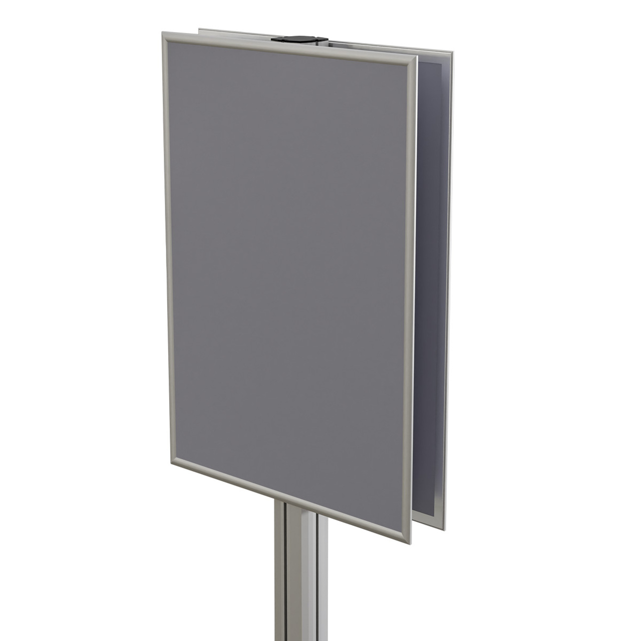 Info Board SL, stand pentru afișaj cu ramă click și picior profil SL aluminiu, expunere dublă față, dimensiuni la cerere
