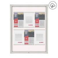 Avizier pentru exterior cu ramă securizată, 6 formate A4, rama click 700x1000mm, Portrait, JJ DISPLAYS