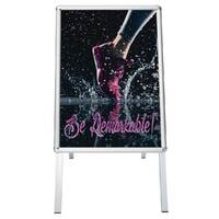 People Stopper, A board din profil aluminiu click 25mm cu colt rotund A2, JJ DISPLAYS, 420 x 594 mm