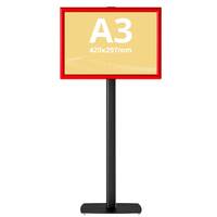 Menuboard RED / Panou Informativ, expunere simplă față, format A3 (297x420 mm), JJ DISPLAYS, Landscape