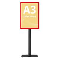 Menuboard RED A3, JJ DISPLAYS, 297 x 420 mm, Portrait, simplă față