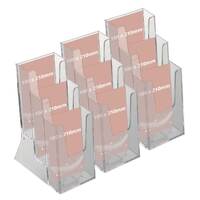 Suport pliante cu 3 buzunare 100x210mm, JJ DISPLAYS, dublă utilizare, perete și desk, 3buc/set