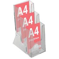 Suport pliante cu 3 buzunare A4, JJ DISPLAYS dubla utilizare, perete si desk