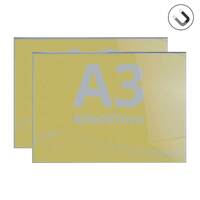 Insert transparent tip C cu bandă magnetica, JJ DISPLAYS, format A3 (297x420mm), Landscape, 2buc/set