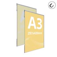 Insert transparent tip C cu bandă magnetica, JJ DISPLAYS, format A3 (297x420mm), Portret, 2buc/set