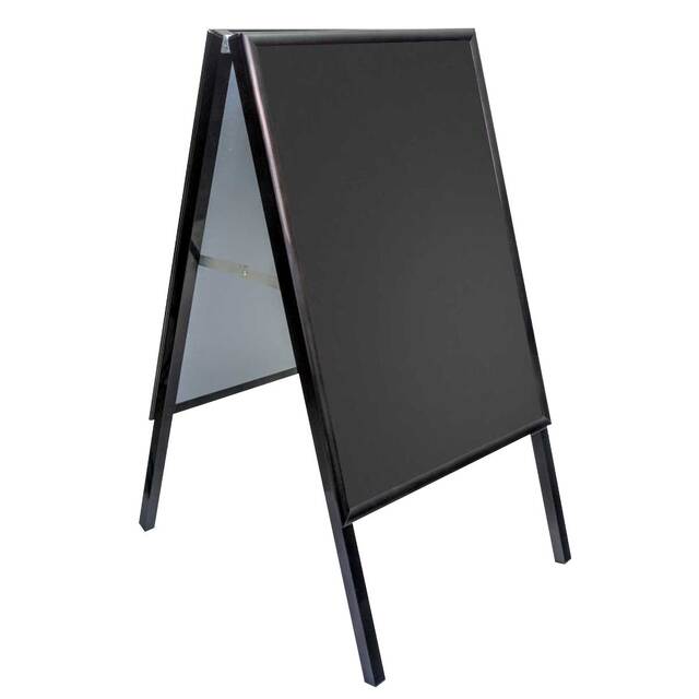 People Stopper negru, cu tablă școlară, de scris cu creta A2(420 x 594 mm), JJ DISPLAYS