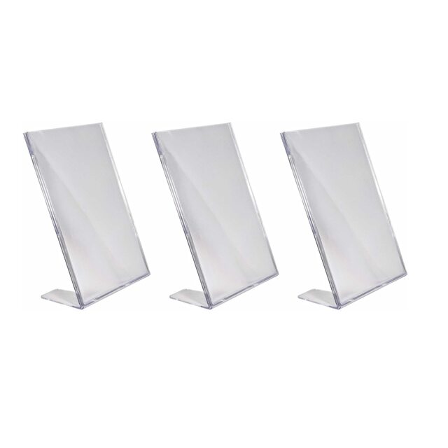 Suport pliante HOLDER MOULDED din plastic transparent turnat A4, 3 buc/set