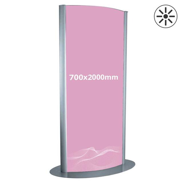 Caseta luminoasa Totem Tower, din aluminiu, cu afișare pe ambele fețe 2 x S7, JJ DISPLAYS, 700 x 2000 mm