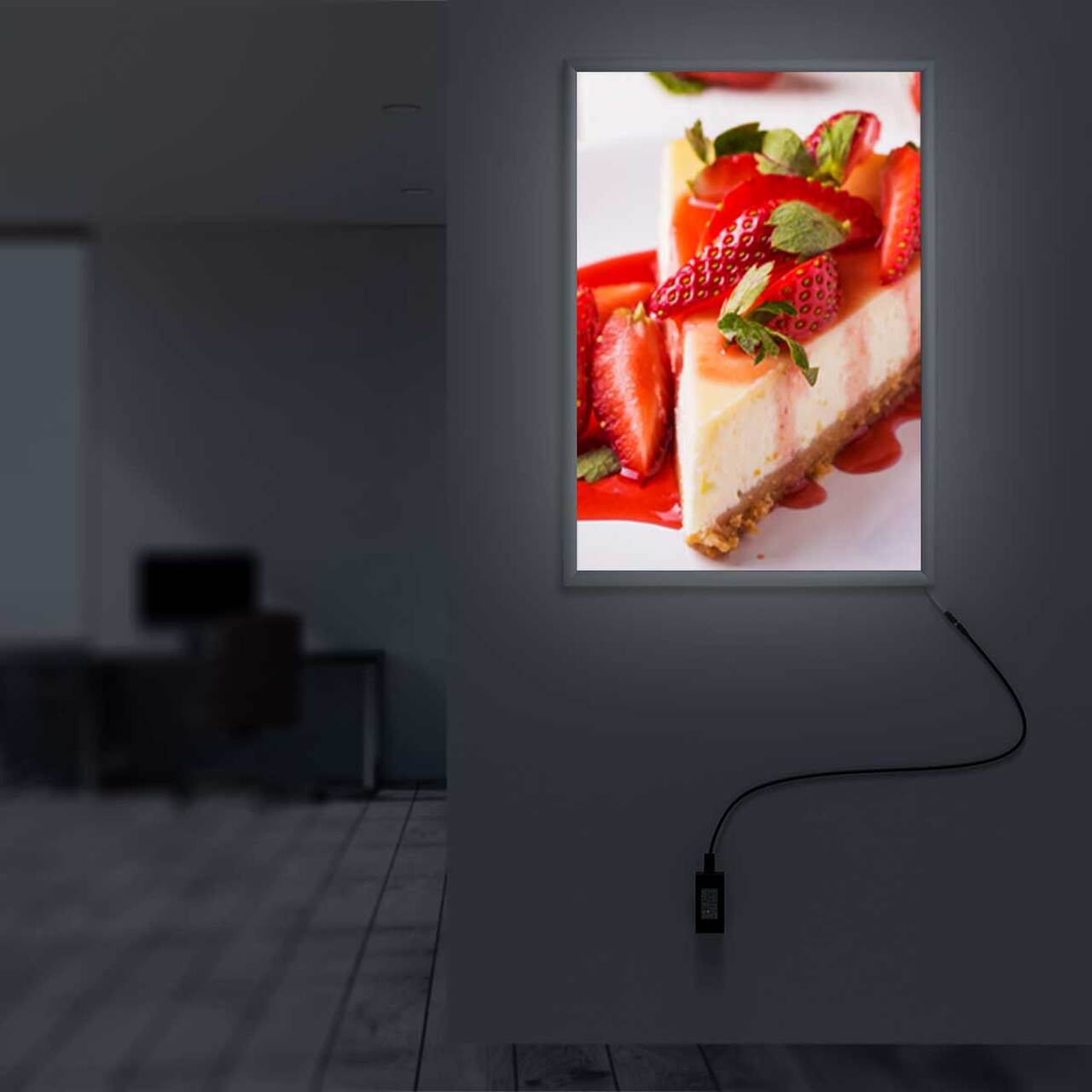 Casetă luminoasă pentru interior slim cu leduri simplă față S5, JJ DISPLAYS, 500 x 700 mm