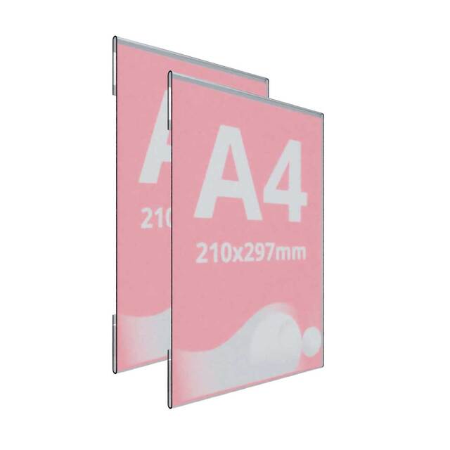 Insert transparent tip C A4, cu bandă magnetica, 210x297mm, Portret, 2buc/set., JJ DISPLAYS