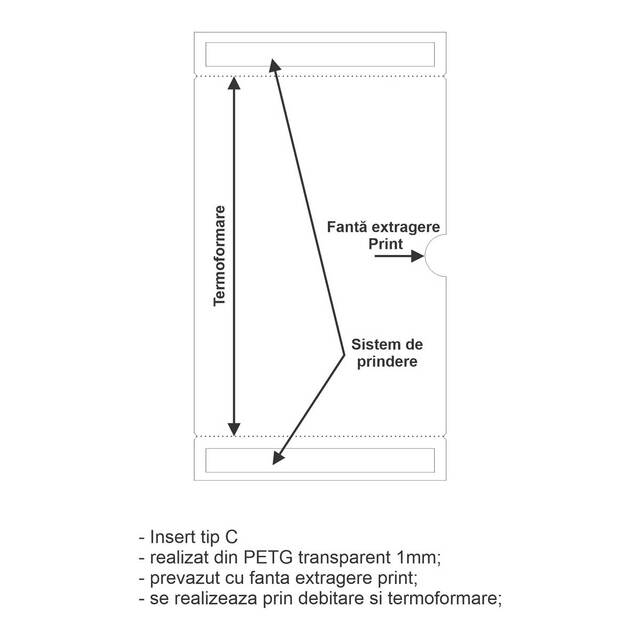 Insert transparent tip C A4, cu bandă magnetica, 210x297mm, Portret, 2buc/set., JJ DISPLAYS