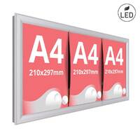 Casetă Luminoasă cu separator, 3 x A4 (210x297mm), LED, JJ DISPLAYS