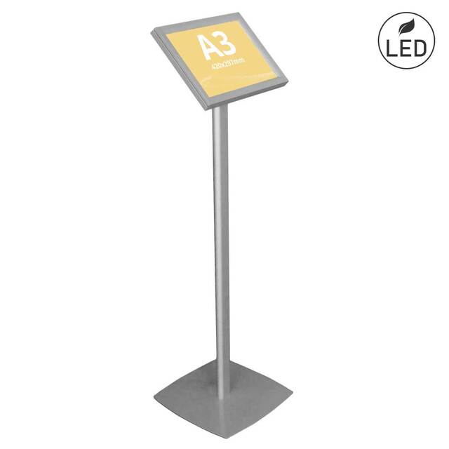 Stand Publicitar cu Casetă Luminoasă inclinată (fixă), format A3 (297x420mm) cu leduri.