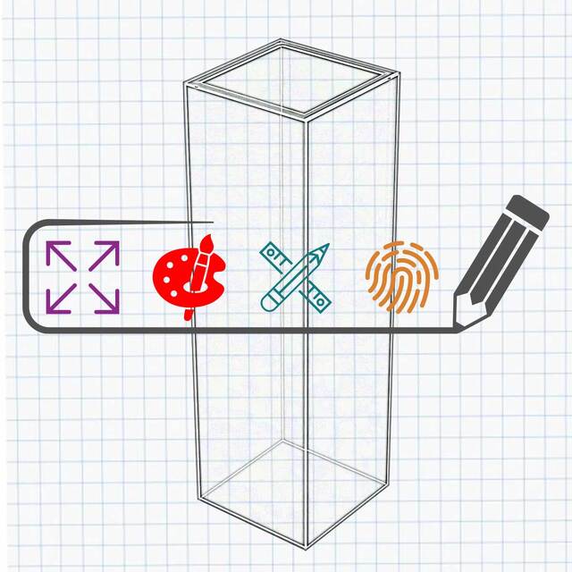 Suport colectare baterii dreptunghiular, JJ DISPLAYS, din plexiglas transparent, dimensiuni la cerere