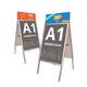 People Stopper, A-board JJDISPLAYS cu Header Personalizat, profil aluminiu click 25mm, format A1(594x841mm)